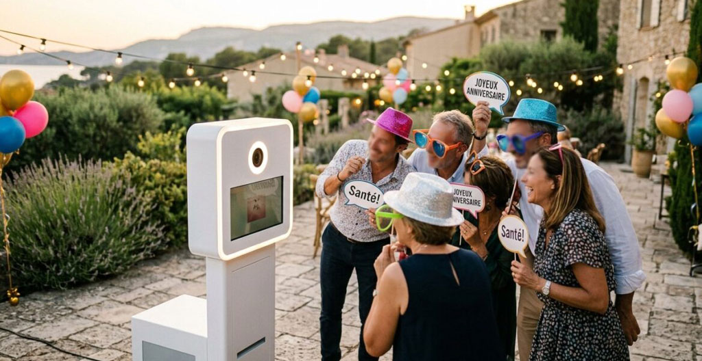 Organisatrice d'événement consultant un prestataire photobooth pour définir les critères techniques adaptés à son projet